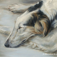 'Borzoi'- dog art, 30x24 cm, oil painting (sold)
