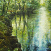 'Pond In Devon', 60x80 cm, oil painting (sold)