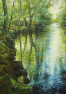 'Pond In Devon', 60x80 cm, oil painting (sold)