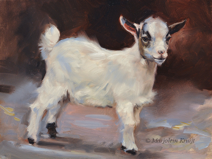 'Little goat', 18x24 cm, oil painting (for sale)