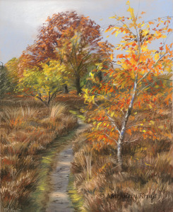 'Autumn and heatherfield', 25x30 cm, pastel