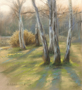 'Spring', 26x28 cm, pastel painting