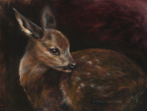 'Roe deer fawn', 24x18 cm, oil painting (sold)