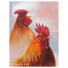 'Competitie'- hanen, 24x18 cm, olieverf schilderij (te koop)