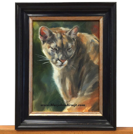 'Puma', 20x15 cm, oil painting (for sale)