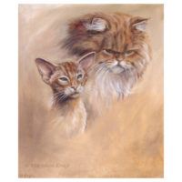 'Eastern shorthair and persian' cats, 35x30 cm, oil painting (for sale)