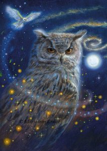 'Owl', oil painting (published as oracle card)
