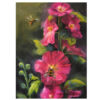 Hollyhock and bumblebees incl. frame