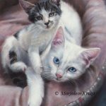 'Kittens', 24x18 cm, oil portrait (sold/commission)