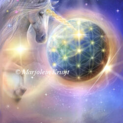 (42)oneness - unicorns helping the earth ascend - [unicorn painting / illustration]