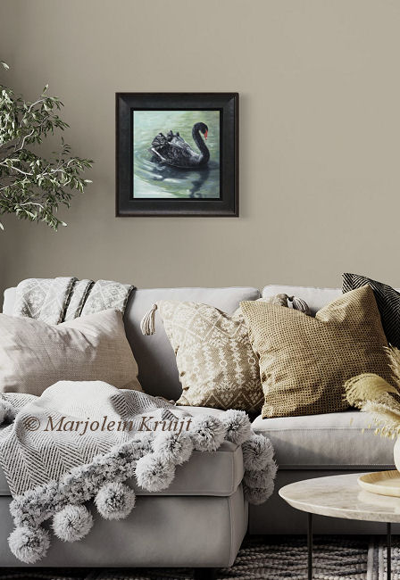'Black swan', 30x30 cm, oil on panel (for sale)