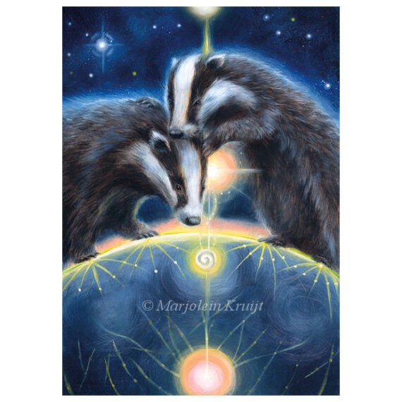 'Badgers' - oil painting 18x13 cm (available)