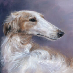 'Borzoi', 30x35 cm, oil painting (for sale)
