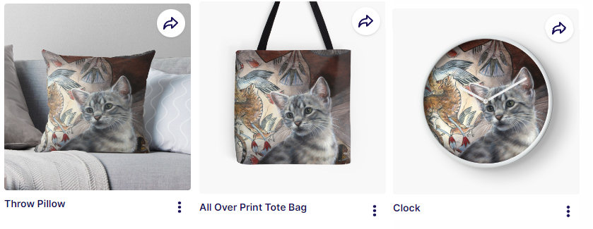 Egyptian mau painting on redbubble products