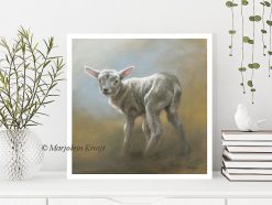 'Newborn - little lamb', painting art print (for sale)
