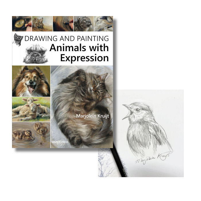 Book drawing and painting animals - incl drawing & signature