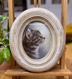 'Gazing'- kitten painting incl. frame (for sale)