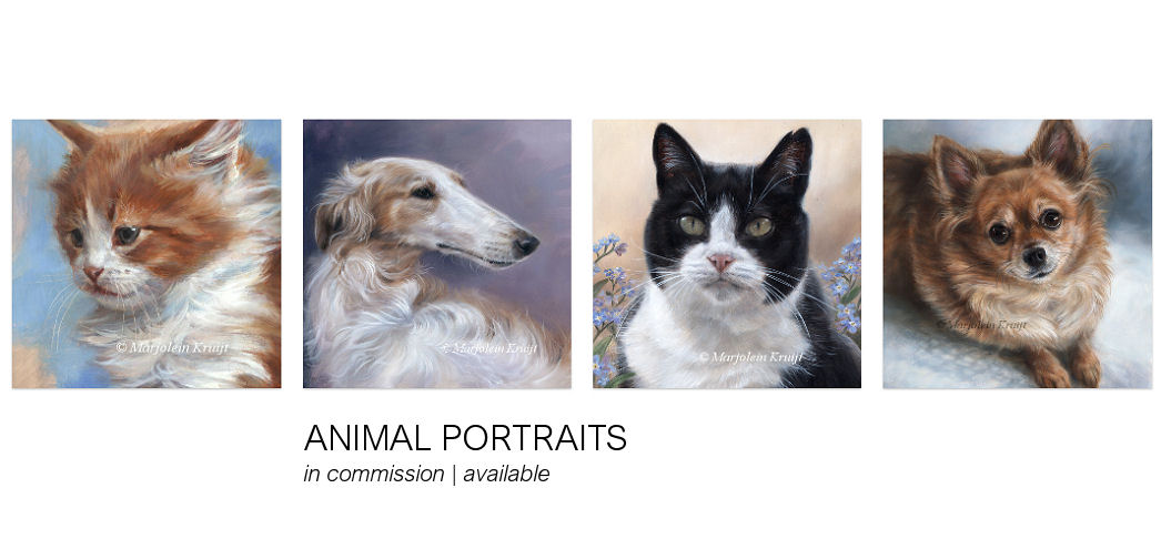Pet portraits, animal paintings by Marjolein Kruijt