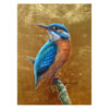 'Kingfisher' painting with 24K gold leaf [for sale]